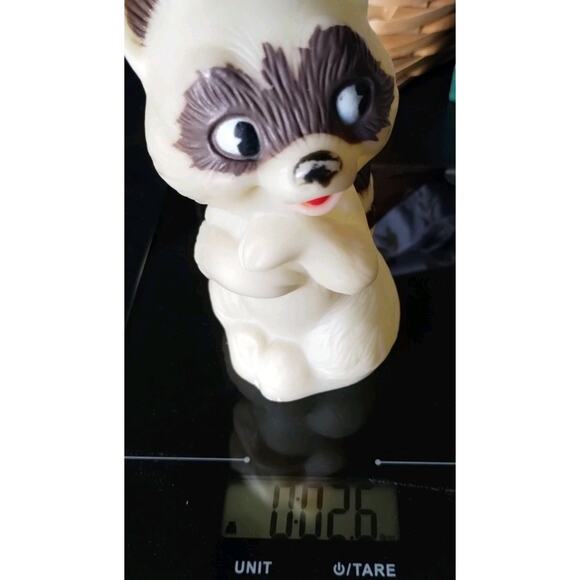 N.T. AUBIN Vintage 60's 5" SIDE EYE RACCOON Squeaky Rubber Toy Calif. USA RARE! - Picture 11 of 11